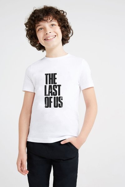 QIVI Dečija bela The Last Of Us vintage letnja Štampano T-shirt