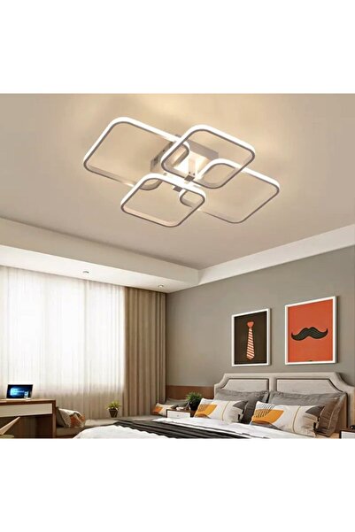 burenze Modern Plafonyer Led Avize Krom Kare Gün Işığı/ Sarı / Beyaz
