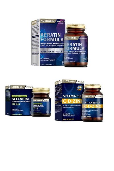 Nutraxin Keratin Formula biotin, Zinc And Vitamins B and Selenium + C-d-zinc 60 T.