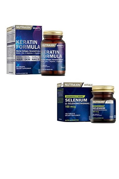 Nutraxin Keratin 60T and Selenium 100T Hair and Nail Immune System