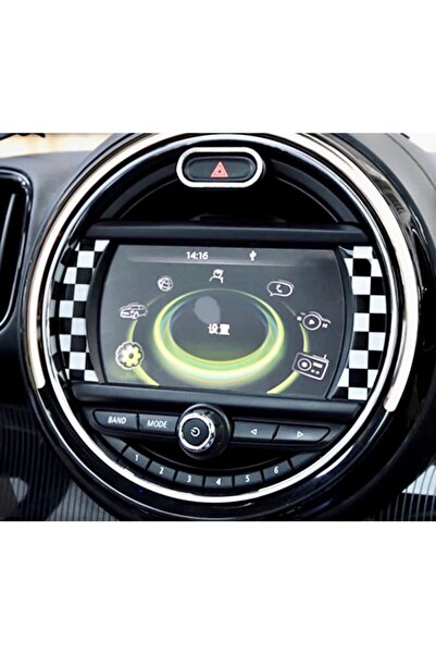 RoseTR ميني كوبر F55 F56 إطار شاشة الوسائط المتعددة الجانب 2 قطعة ملصق أسود/أ...