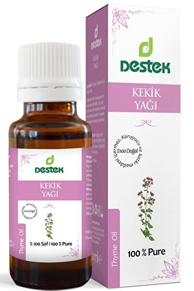 Destek Bitkisel Uçucu Kekik Yağı 20ml (%100 Saf Ve Organik-soğuk Sıkım-distile-carvacrol Içerir)