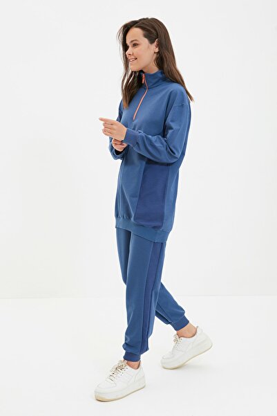 Trendyol Modest Sweatsuit Set - Navy blue - Relaxed