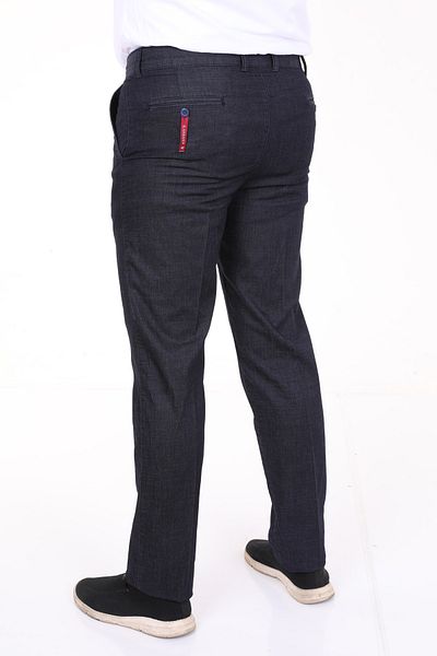 R-Germen Men's Navy Blue Classic Jeans Lycra Trousers