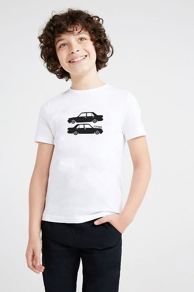 QIVI Tricou alb unisex pentru copii