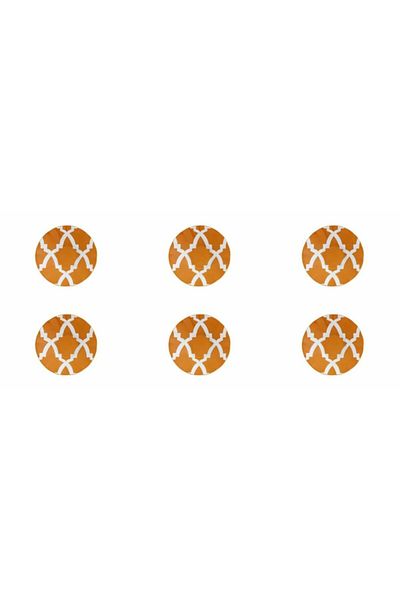 Porland Morocco Orange Ergonomic Tea Plate 12cm Set of 6 04ap021487