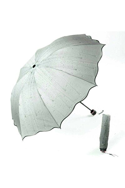 DZC KUZENLER AVM Yeşil Yagmur Desenli Manuel Kadın Şemsiye