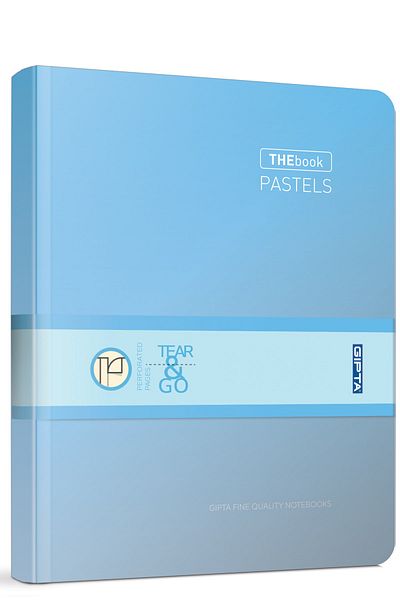 Gıpta The Book Pastel 20x28 296 Sheets 4 Compartments Hard Cover Hardcover Notebook (3484) Checked Light Blue