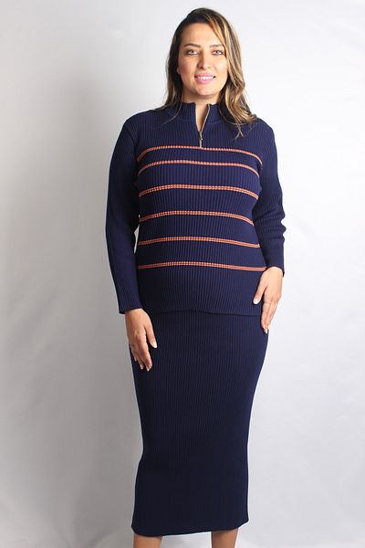 Sude Ekl Navy Blue 2 Piece Knitwear Set 154