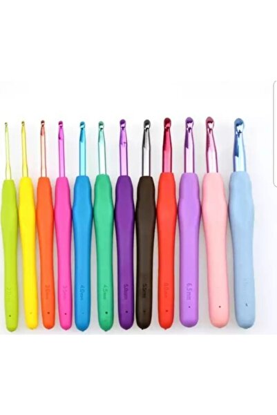 Genel Markalar Özel Tasarım Gökkuşağı 12'li Yün Tığ Seti