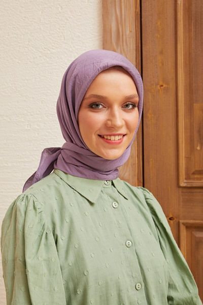Şalland Plain Silk Viscose Scarf Series Lavender