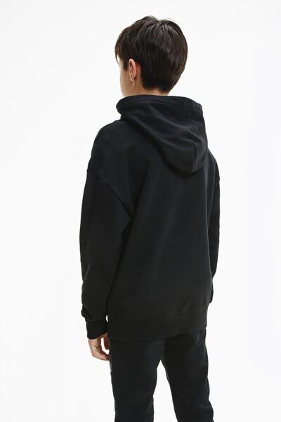 QIVI Hanorac negru unisex cu glugă cu imprimeu Dart Vaderson pentru copii