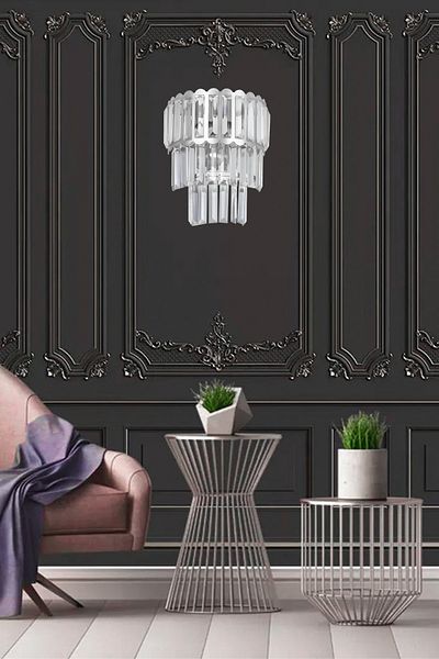 Avizemoda Lora Crystal Glass Stone Luxury Sconce - (SILVER GILD)