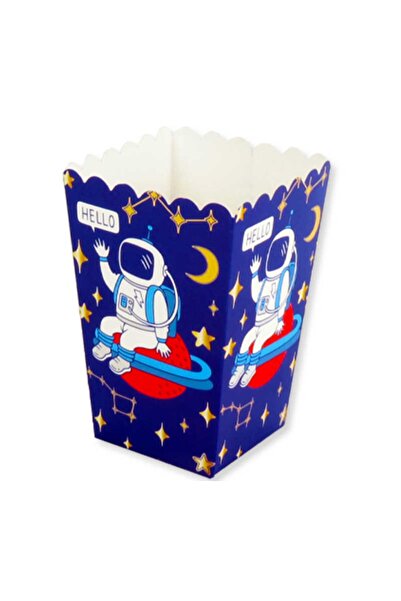 Acar Süs Misir Cips Kutusu Astronot Uzayda 8x11.5 Cm ( 10 Adet )