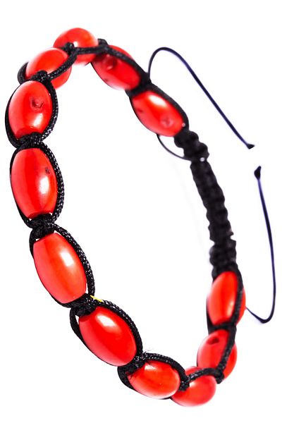 Tesbih Atölyesi Certified Macrame Capsule Red Natural Coral Bracelet