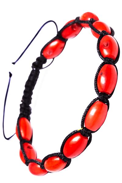 Tesbih Atölyesi Certified Macrame Capsule Red Natural Coral Bracelet