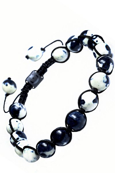 Tesbih Atölyesi Certified Macrame Zebra Agate Stone Bracelet