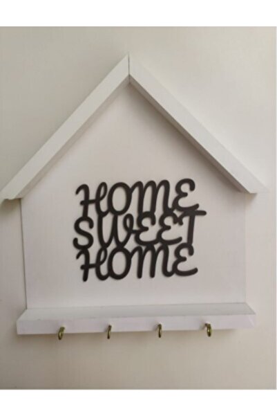 Beyaz Anahtarlık Home Sweet Home Yazılı