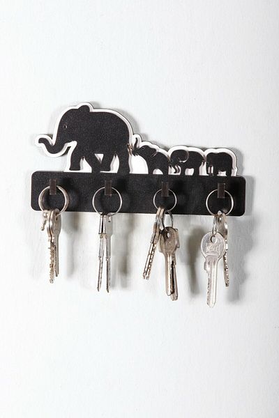 Moccoll Elephants MDF Wall Hanger Laser Cut 17x8,5 Cm Doorway Wall Ornament