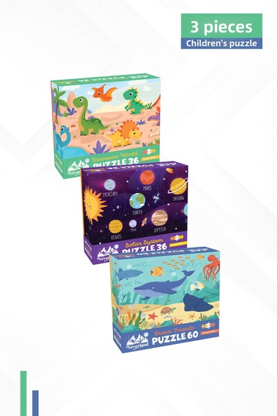 Neverland 3 Pieces 36 Parts - World of Dinosaurs and the Solar System and 60 ...
