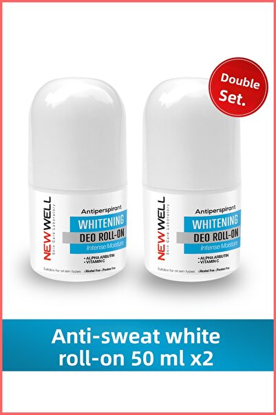 New Well Roll-on antiperspirant de albire, 2 bucăți, 50 ml