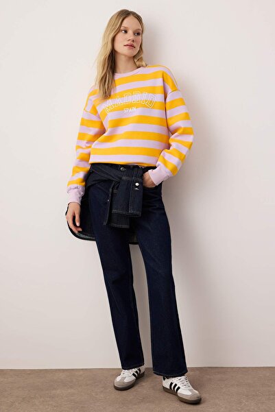 Trendyol Collection Multi-Colored Regular/Normal Fit Knitted Sweatshirt Twoaw26Sw00212