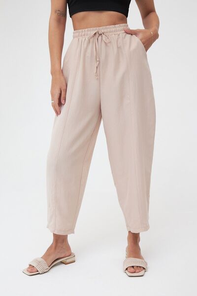 Laluvia Pantaloni shalwar Ayrobin cu buzunare de culoare kaki