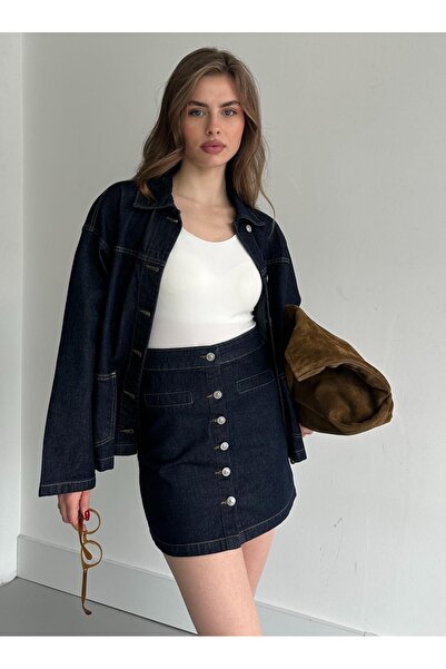 Laluvia Geknöpfter Jeansrock