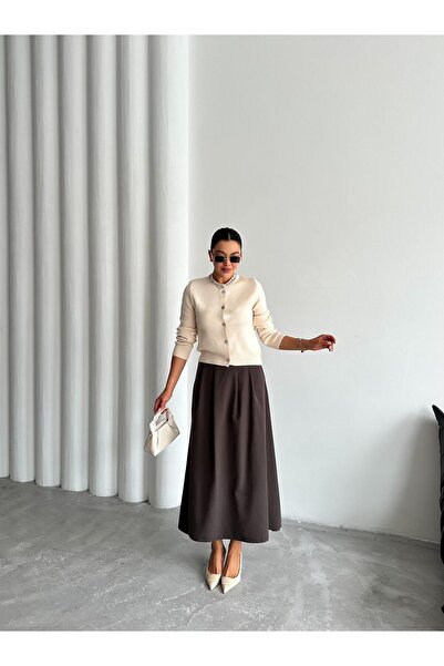 Laluvia Hnědá dlouhá sukně Yoda