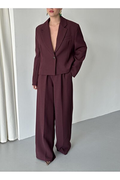 Laluvia Bordó Paulina kabát nadrág szett