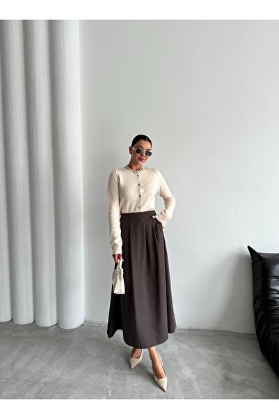 Laluvia Hnědá dlouhá sukně Yoda