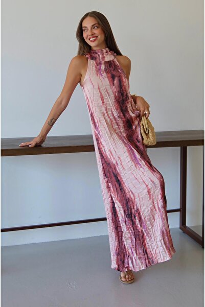 Laluvia Rosa geknöpftes Kleid