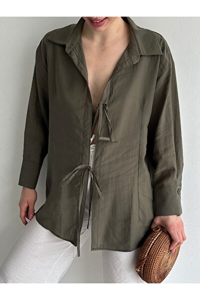 Laluvia Burgundy Two Tie Shirt - 5275