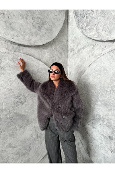 Laluvia Britney Anthracite Lined Premium Fur