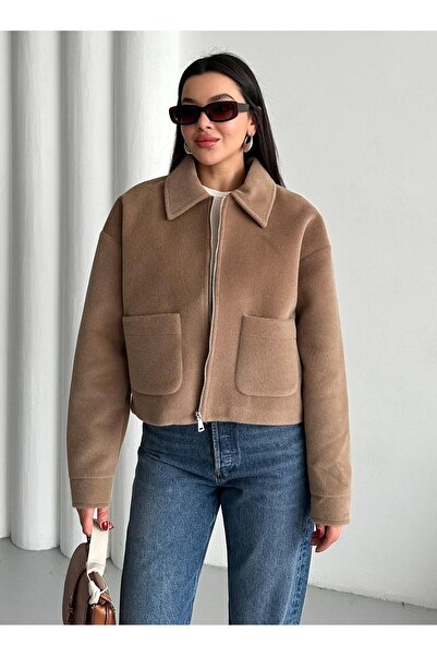 Laluvia Bunda Camel Belita na zip