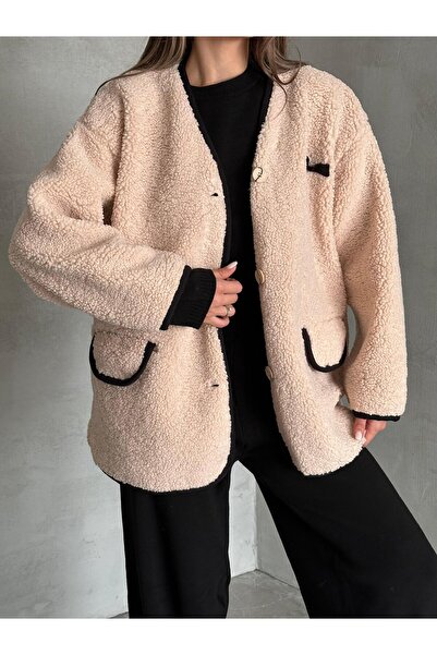 Laluvia Stone Oakland Stripe Detailed Wrinkled Jacket