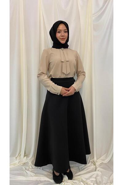 Valens Yaka Detaylı Broş Hediyeli Uzun Kol Gömlek ( Girişimci Anne Tarafından Gönderilmektedir )