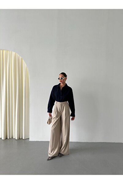 Laluvia Stone Pleated Business Trousers - 3602