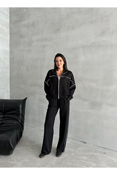 Laluvia Fekete Pablo szett szegélyszegélyes sportruhával