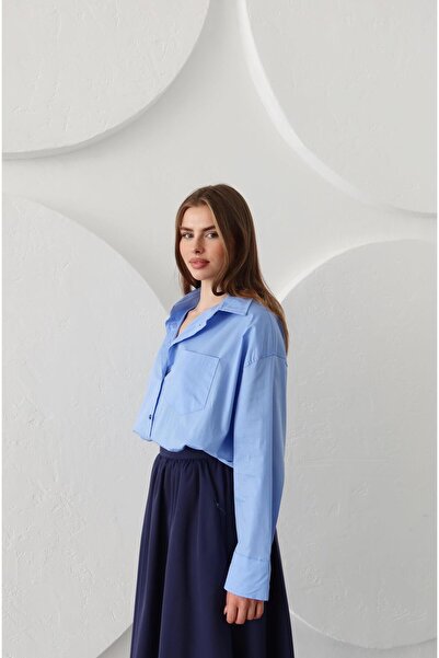 Laluvia Blue Oversize Shirt