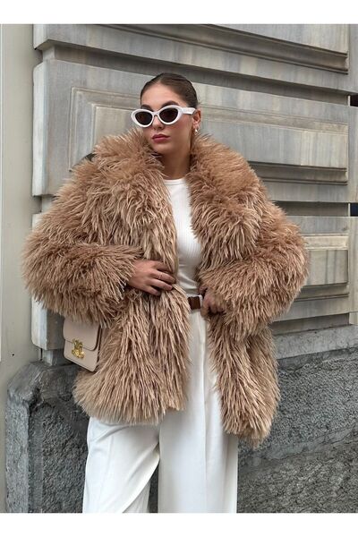 Laluvia Plyšový kabát Camel Bird