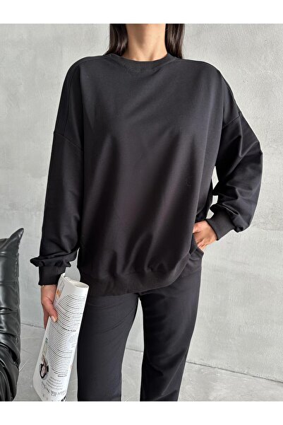 Laluvia Fekete Riven hosszú ujjú szett elasztikus lábakkal