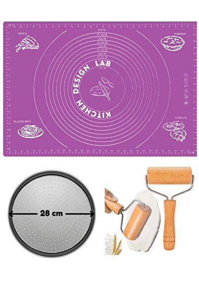 Atlas Mutfak بساط تشكيل العجين من السيليكون الأرجواني مقاس 45 × 65 سم، صينية ...