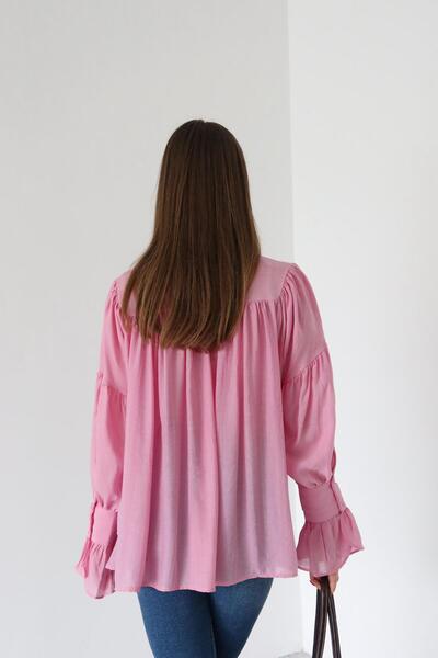 Laluvia Rózsaszín ráncolt dizájnú ing