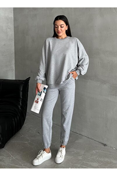 Laluvia Gray Riven Long Sleeve Elastic Leg Set