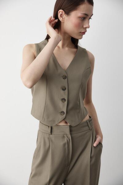 Laluvia Haki Linda Yelek Pantolon Takım