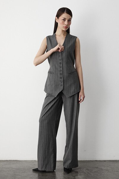 Laluvia Prémium antracit csíkos készlet - többgombos