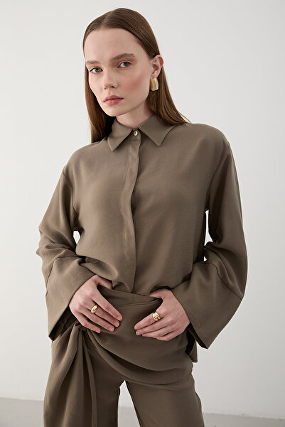 Laluvia Mink Belt Detailed Pants Shirt Set - 8862