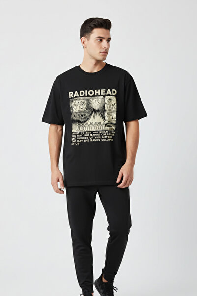 UNCİA OUTDOORS Tricou oversize unisex cu decolteu tip ciclism cu text imprimat