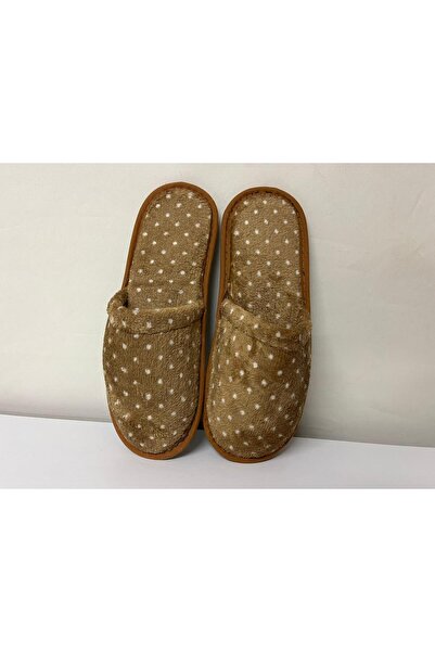 Eylül Spor Imported Bowl Slippers Dotted Coffee